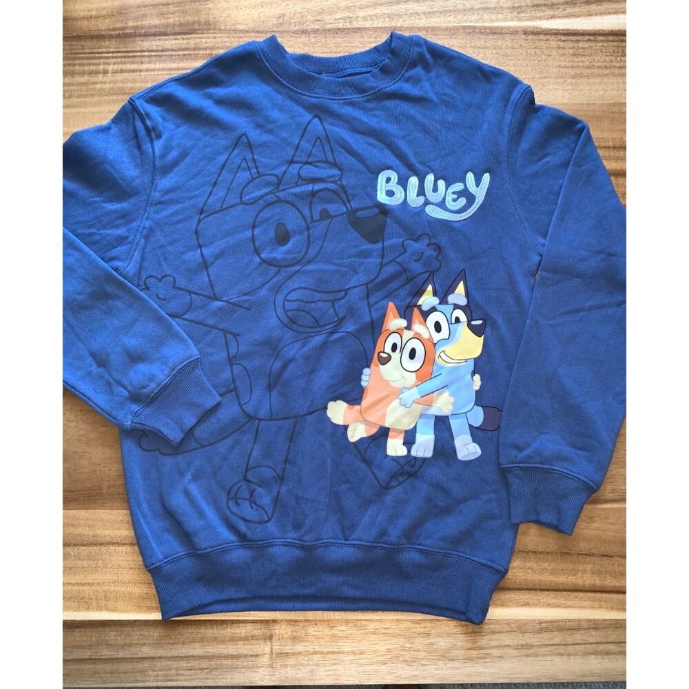 Bluey Kids Girls Crewneck Sweater Blue Hybrid Apparel Cotton Blend Size XXS - Picture 12 of 12